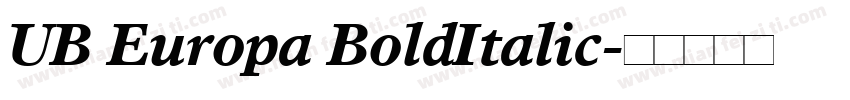 UB Europa BoldItalic字体转换